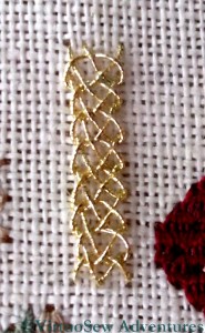 Plaited Braid Stitch on the Spot Sampler