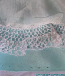 Lace Edging in sewing machine thread