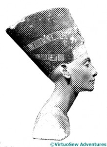 Nefertiti rendered in "newsprint"