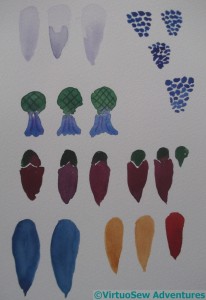 Watercolours of the Faience shapes