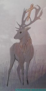 Fourth attempt at a stag with a crucifix between its antlers