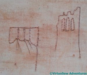 Wire outlining Slips of the Priory