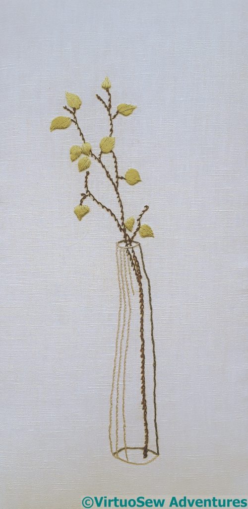 Embroidery based on the watercolour