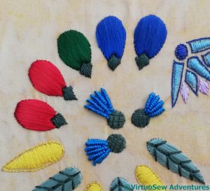 Faience Dates in satin stitch