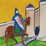 One of my early gouache designs for the embroidery of William Marshal