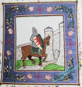 A picture of the whole of the embroidery of William Marshall. The silk work is nearly finished..
