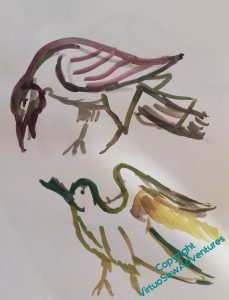 More attempts at birds. These have more energy, but they still look the wrong sort of awkward.