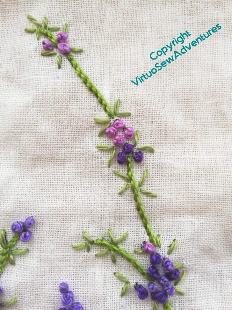 Different shades of french knots, something like lavender flowers