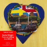 Advertising button for my talk, showing "Leaving The Tyne" with a red square in the botton left which holds the details of my talk on June 3.