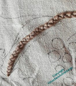 Portugese Knotted Stem Stitch in soft Embroidery cotton