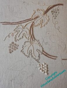 All the basics in place - branches, leaves, grapes.