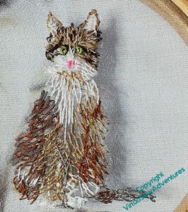 The Cat Smith, with first layers in place, underlayer of tail, and little pink nose.