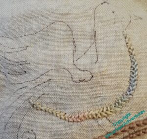 Starting Shouty with herringbone in the variegated thread