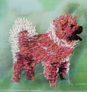 I've added some more details in darker stitches now, starting the second layer of stitching.