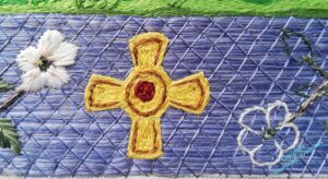 The cross with details added